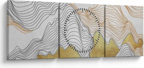Obraz - Dekor III. (s hodinami) (90x30 cm)