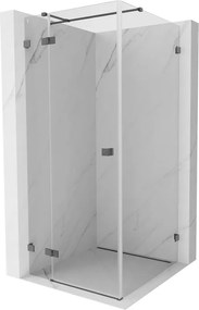 Mexen Lunar T, sklápací sprchový kút ľavý 110 x 110 cm, 8mm číre sklo, profil grafit brúsený, 834T-110-110-66-00-L