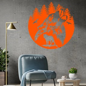 Veselá Stena Samolepka Vlci Farba: oranžová, Veľkosť: 60 x 60 cm