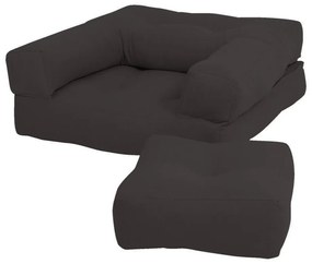Detské rozkladacie kreslo s taburetkou Karup Design Mini Cube Dark Grey