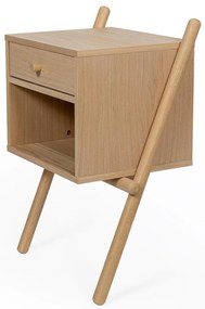 Nočný stolík v dekore duba v prírodnej farbe Wiru – Woodman