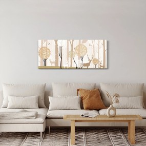 Obraz - Ilustrovaný les (120x50 cm)