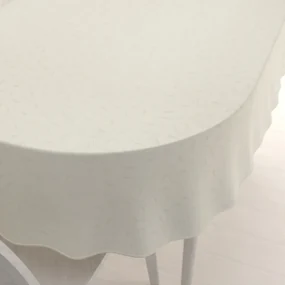 Biante Teflónový oválny obrus TF-026 Popínavé lístky - smotanový 120x140 cm
