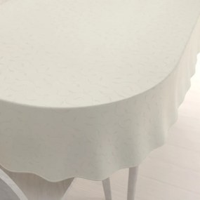 Biante Teflónový oválny obrus TF-026 Popínavé lístky - smotanový 50x100 cm