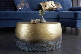 Ručne vyrobený konferenčný stolík Orient III flambované zlato 60cm