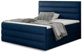 Kontinentálna boxspring posteľ Carmen, modrá 160x200cm (monolith 77/ CAND 07)