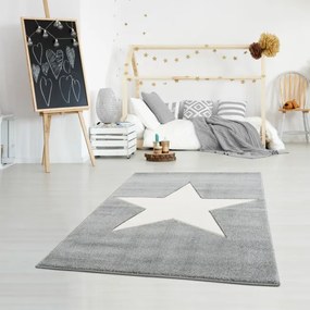 Koberec Happy Rugs SHOOTINGSTAR strieborno-sivý / biely
