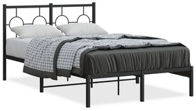 Kovový rám postele s čelom čierny 120x200 cm 376224