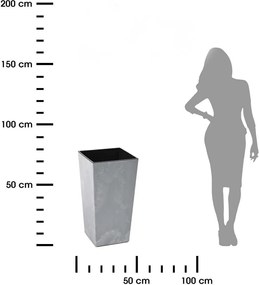 PLASTOVÝ KVETINÁČ PORTO 68X35X35 CM IMITÁCIA BETÓNU SIVÁ