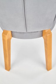 Jedálenská stolička ROIS – masív, látka, dub medový / sivá
