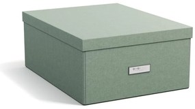Kartónový úložný box zelenomodrý s vekom 34,5x45x18,5 cm Katrin Canvas Paper Laminate – Bigso