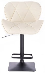 LuxuryForm DESIGN Barová stolička MILANO na čiernej hranatej podstave - krémová