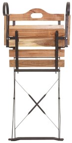 Záhradná súprava 4 skladacích stoličiek a stola HWC-J40, drevo / kov - natur