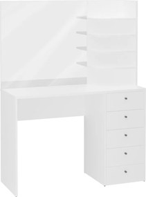 Kozmetický stolík so zrkadlom Marl,biely