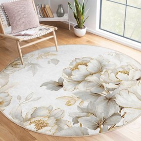 Prateľný okrúhly koberec vo svetlosivej a béžovej farbe ø 150 cm Soft and Gentle – Mila Home