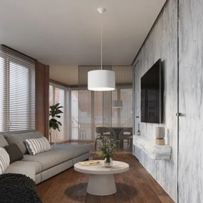 Sollux SL.1403 - Luster na lanku NOVA 1xE27/15W/230V pr. 30 cm biela