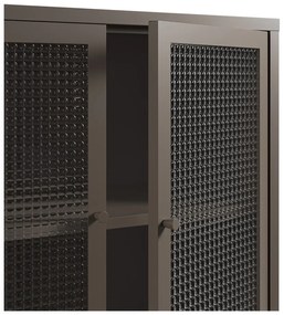 Sivá kovová vitrína 121x90x40 cm Layna – Marckeric