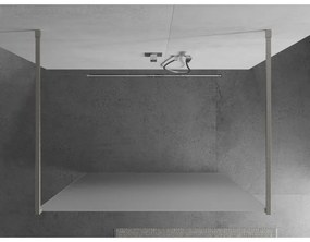Mexen Kioto, sprchová zástena Walk-In 130 x 200 cm, 8mm sklo námraza, brúsená oceľ profil,  800-130-002-97-30