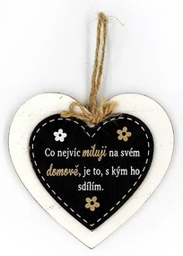 Nekupto Dřevěná cedule srdíčko Co nejvíc miluji