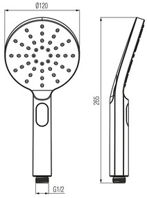 LOTOSAN LS45760 WILMA ručná sprcha s 3 funkciami  biela