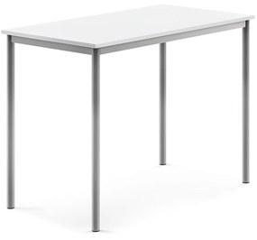 Stôl BORÅS, 1200x700x900 mm, laminát - biela, strieborná