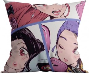 Vankúš KPop Demon Hunters HUNTR/X - Koláž dievčenského tria - 40x40 cm