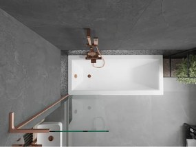 Mexen Next L, 1-krídlová vaňová zástena 60 x 150 cm, 6mm číre sklo, medený profil, 895-060-000-03-00-65