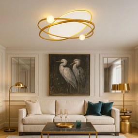 Toolight Toolight, LED stropné svietidlo + diaľkové ovládanie APP1059-C, biela-zlatá, OSW-08885