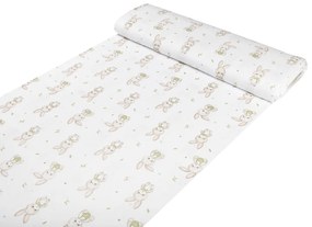 Biante Detské bavlnené posteľné obliečky do postieľky Sandra SA-401 Zajačiky na bielom Do postieľky 90x130 a 40x60 cm