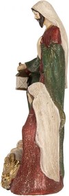 Červeno-zlatá antik vianočné dekorácie Svätá rodina - 15*10*27 cm