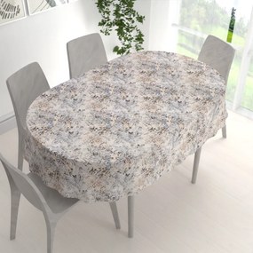 Biante Zamatový oválny obrus Tamara TMR-057 Modro-zelený zámocký vzor na krémovom 60x100 cm