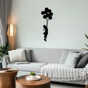 Nástenná dekorácia 100x34 cm dievča kov