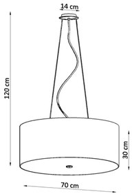 Sollux SL.0790 - Luster na lanku OTTO 6xE27/60W/230V pr. 70 cm čierna