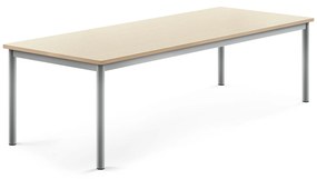 Stôl BORÅS, 1800x700x500 mm, laminát - breza, strieborná