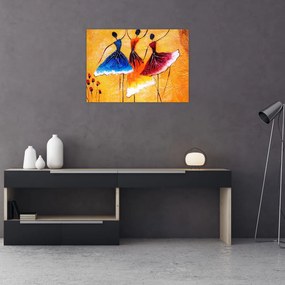 Sklenený obraz - Olejomaľba, baletky (70x50 cm)
