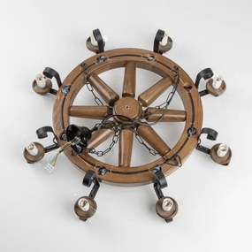 Brilagi - Luster na reťazi ROATA 8xE14/40W/230V pr. 70 cm buk/orech