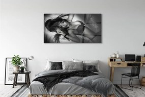 Obraz plexi Žena čiernej a bielej 140x70 cm