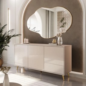 KOMODA ALWIN KAŠMÍR VYSOKÝ LESK 154 cm ZLATÉ NOŽIČKY 13 cm