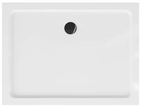 Sprchová vanička MEXEN FLAT s čiernym sifónom 110 x 70 cm biela