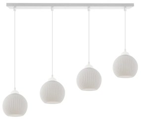 Závesné svietidlo Riffle Round, 4x biele sklenené tienidlo, w
