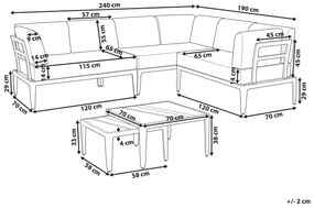 6-miestna záhradná modulárna sedacia súprava sivá RIMA III Beliani