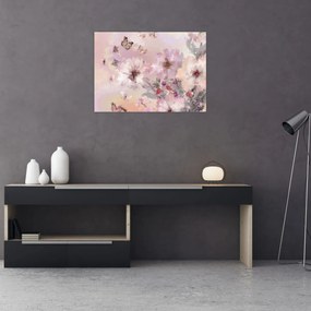 Obraz - Umelecká koláž s motýľmi (70x50 cm)