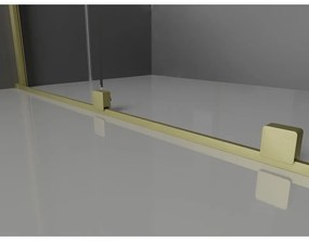 Mexen Velar L, sprchový kút s posuvnými dverami 90 x 90 cm, 8mm číre sklo, zlatá matná, 871-090-090-03-55