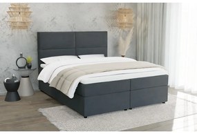 Sivá boxspring posteľ s úložným priestorom 140x200 cm Rico – Ropez