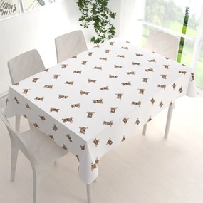 Biante Detský bavlnený obdĺžnikový obrus Sandra SA-531 Medvedíky na bielom 120x160 cm