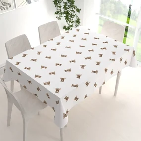 Biante Detský bavlnený obdĺžnikový obrus Sandra SA-531 Medvedíky na bielom 140x220 cm