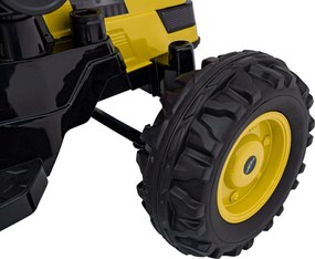 Ramiz Detský traktor na batérie žltý + pohyblivé rameno s lyžicou + diaľkové ovládanie + pomalý štart + FM rádio + LED