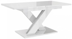 Rozkladací jedálenský stôl PEPAX - biely lesklý