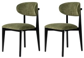 Súprava jedálenských stoličiek Lionte Green and Black, 2 ks