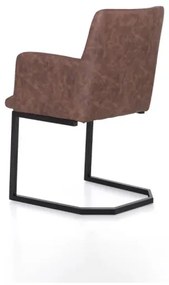 furniture-nabytek.cz - Houpacie kreslo Clinton s hnedými podrúčkami, umelá koža/ocel